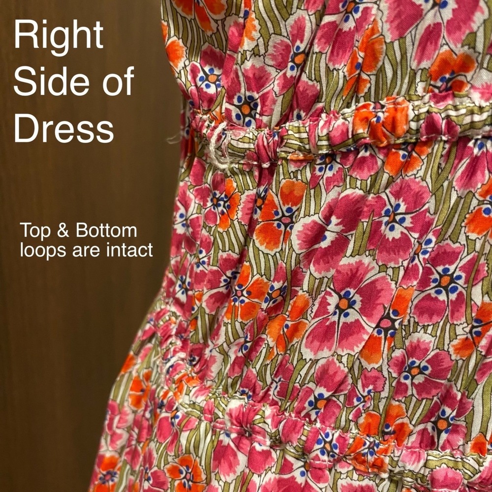 J. CREW Pink Floral Tie-Waist Halter Midi Dress L Liberty Ellie Organic Cotton - Picture 10 of 16